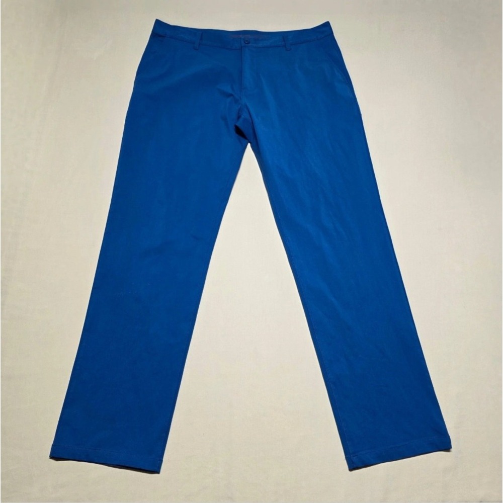 Rhone Mens Commuter Performance Pants Blue Size 38 Straight Leg Flat Front